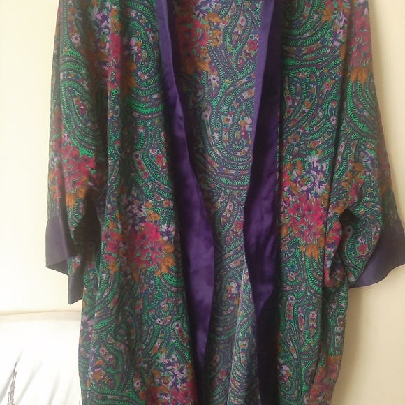 VTG Gold Victoria's Secret Floral Paisley Robe OSFAM - Picture 4 of 11